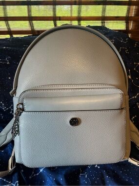Michael Kors Light Gray Pebbled Leather Mini Backpack